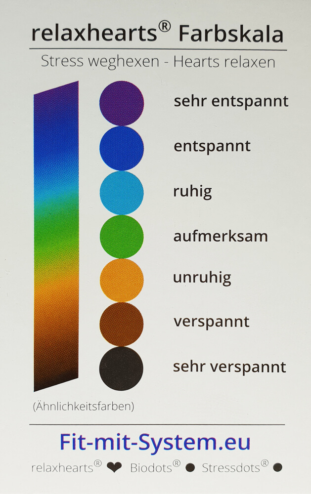 relaXhearts® Farbskala Poster - für relaXhearts®, Biodot® & Stressdots®
